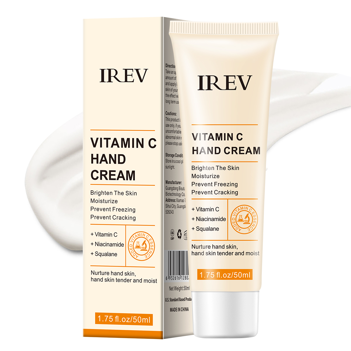 OEM ODM Vitamin C Hand Cream Moisturizer Whitening Hand Care Lotion Skin Care Soothing Repairing VC Hand Cream