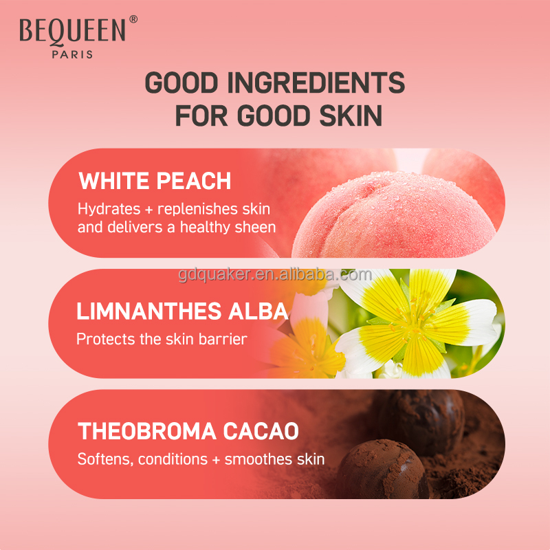 BEQUEEN Peach Mango Body Lotion Even Skin Tone Rose Scent Lotion Luxury Long Lasting Fragrance Body Moisturizer