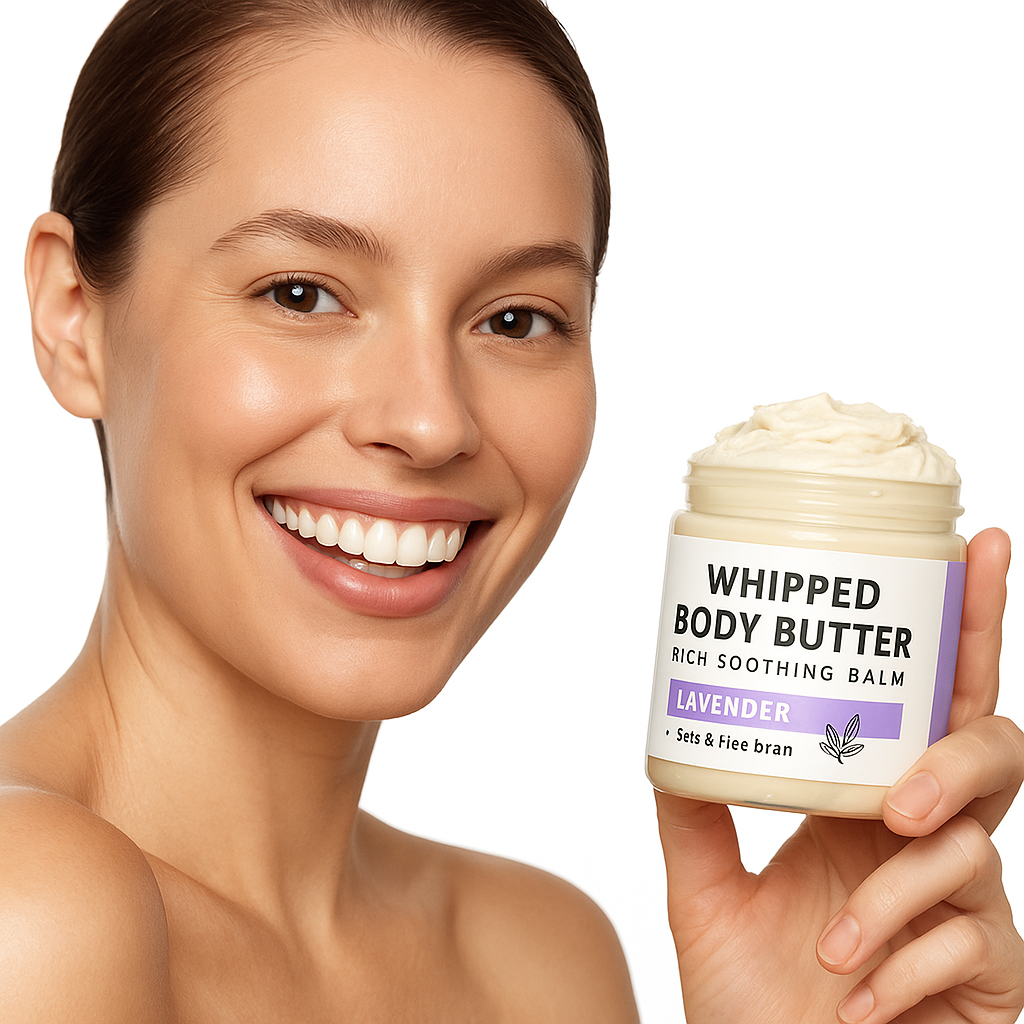 Custom Whipped Shea Body Butter | Colloidal Oatmeal &amp; Rice Bran Oil For Sensitive Skin | Lavender OEM/ODM