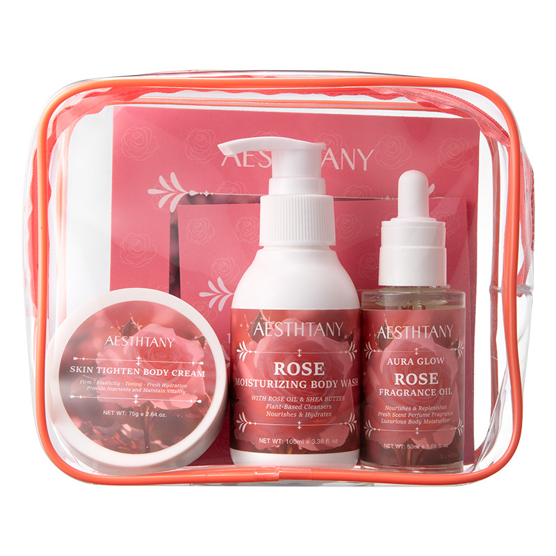 Organic Shea Butter Whitening Body Lotion for Black Skin Vegan Rose Fragrance 3-Piece OEM/ODM Set