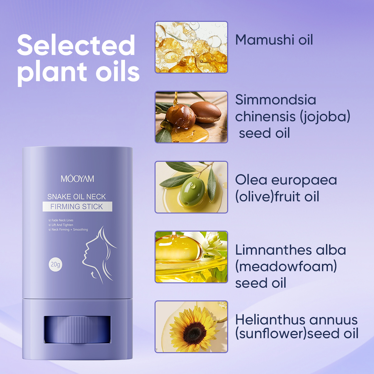 Free Sample Factory Wholesale MOOYAM AH-8 Snake Oil Neck Firming Cream Moisturizer Fade Neck Lines Lift Tighten Travel Size