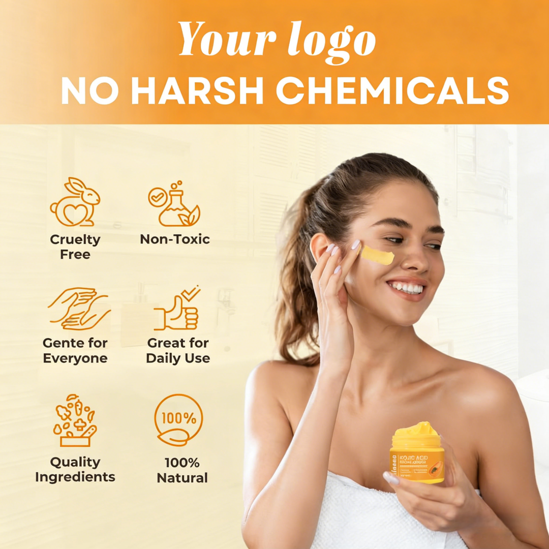 Papaya Enzyme Whitening Cream With Kojic Acid: Herbal Organic Face And Body Whitening Cream For Fading Dark Spots OEM