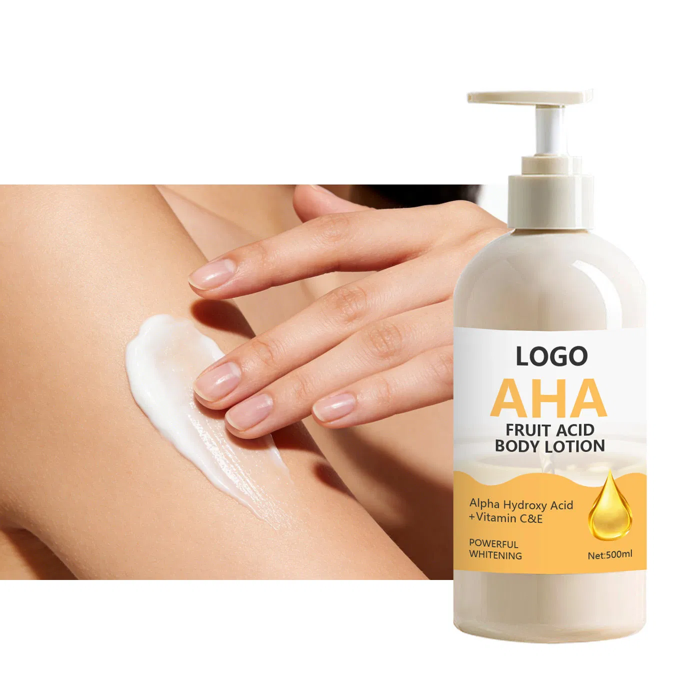 Natural Aha BHA Lightening Nourishing Body Lotion for Skin Brightening Radiant