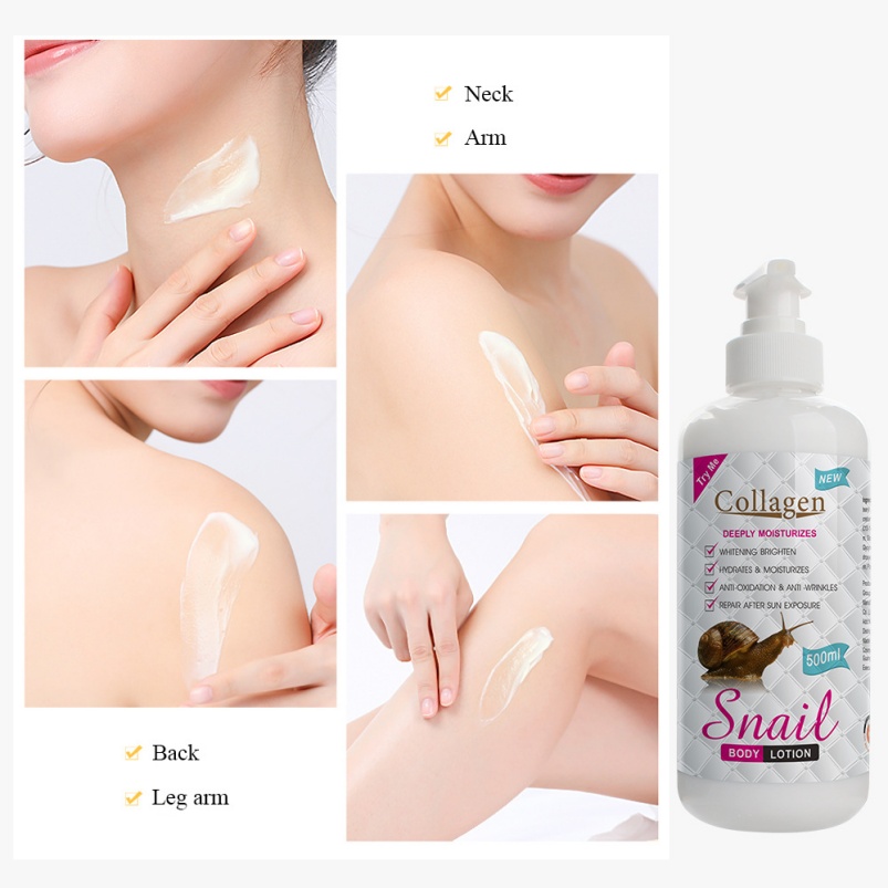 OEM/ODM Private Label Organic Collagen Snail Serum Nourishing Skin Whitening Body Lotion