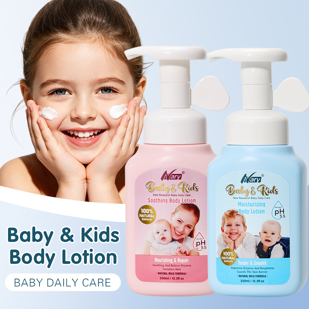 Nary Wholesale Baby Soothing Lotion Kids Body Skin Care Products Organic Body Milk 350ml Moisturizing Cream Fragrance-free