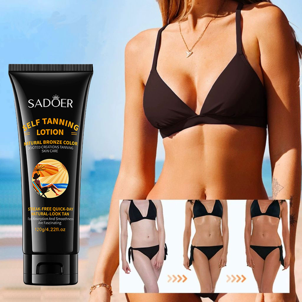 Wholesale OEM/ODM Organic Bronze Skin Natural Sunless Self-Tanning Lotion Sunscreen Moisturizing Hydrating Oil for Face Body