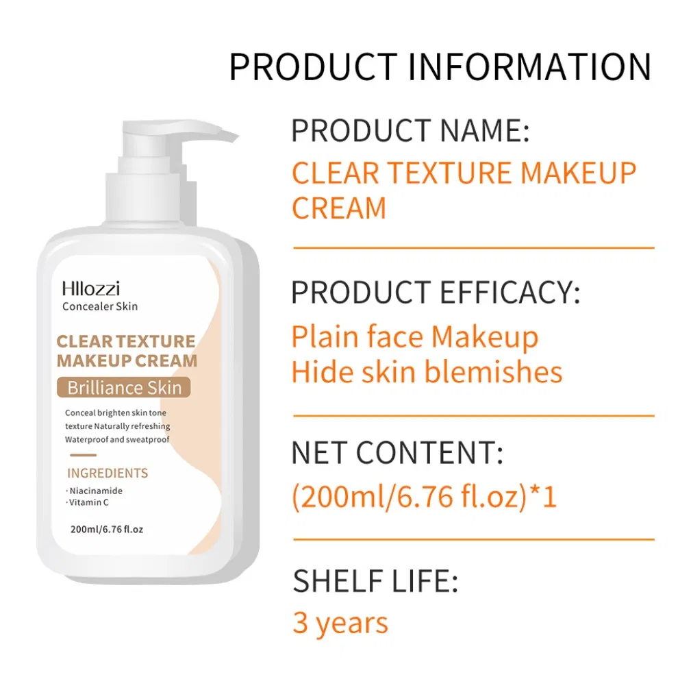 Clear Texture Makeup Cream Lotion 200ml Vitamin C Lightening Body Butter Lotion Moisturizer Vitamin C Bleaching Whitening Body Lotion for Black Skin