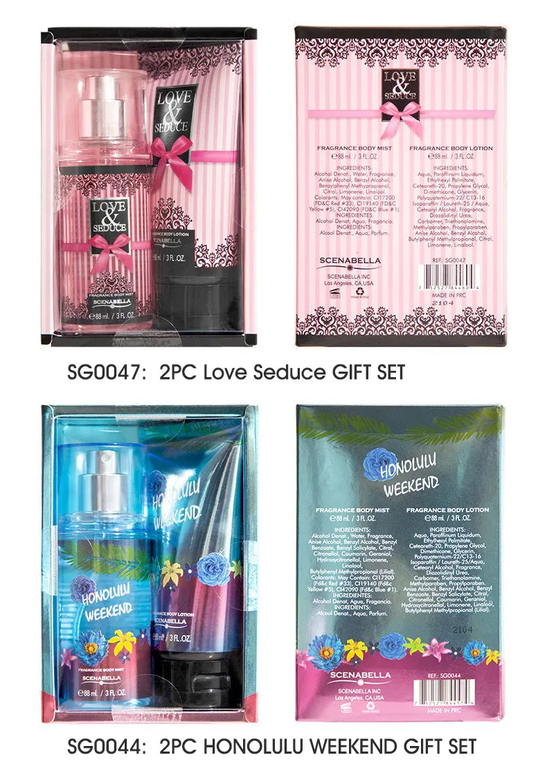 Private Label Mini Set Christmas Body Spray and Lotion Set Mositure Hand Body Lotion