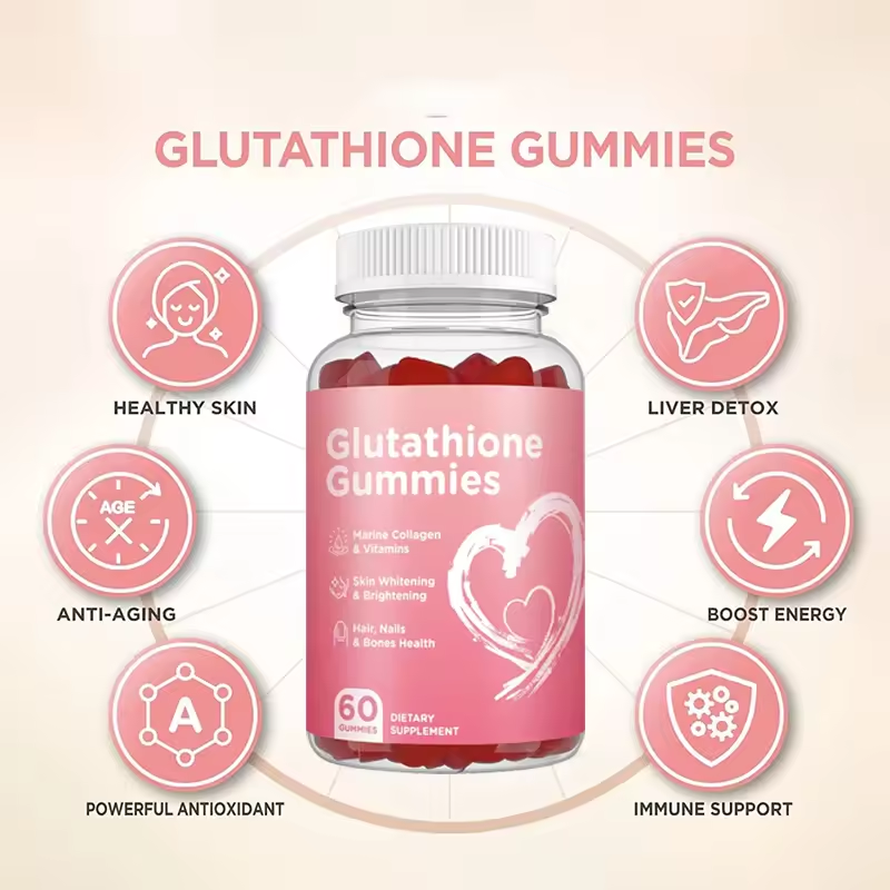 2024 OEM Hot Supplement Skin Whitening L-Glutathione Gummies Beauty Products For Adults