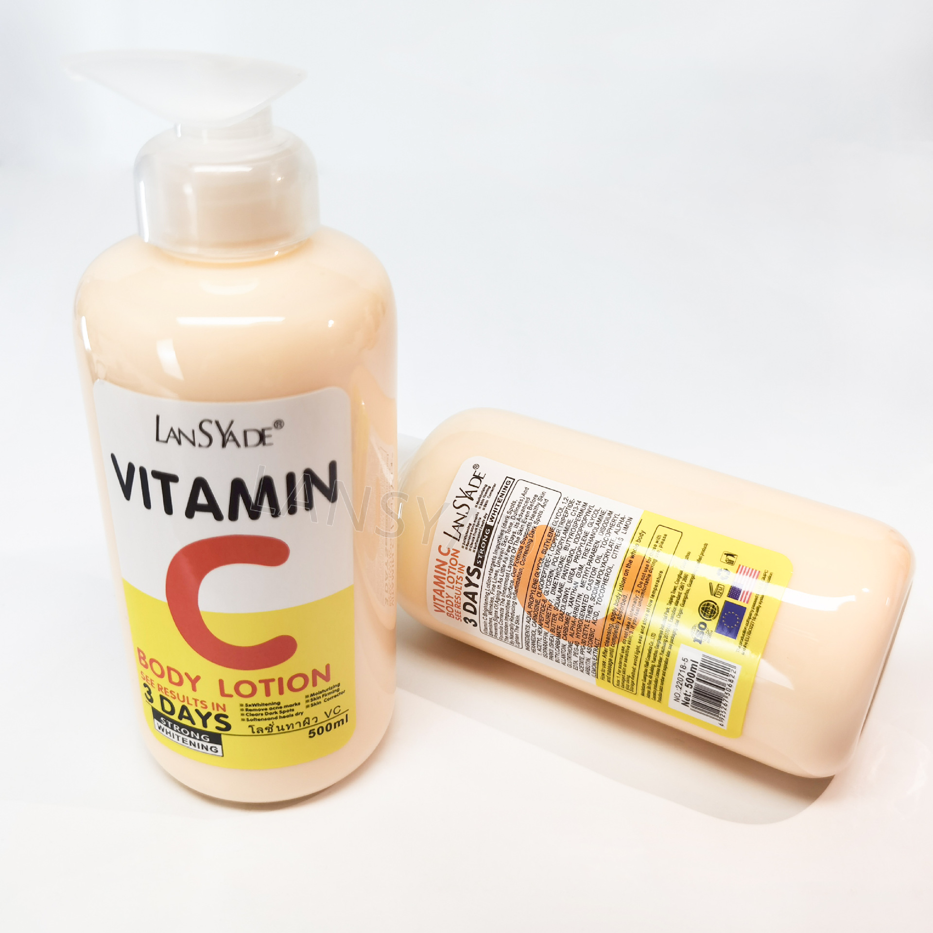 Wholesale 500ml AHA Strong Whitening Body Lotion with VC &amp; Shea Butter - Lightening Hydrating Body Milk for Bright Smooth Skin