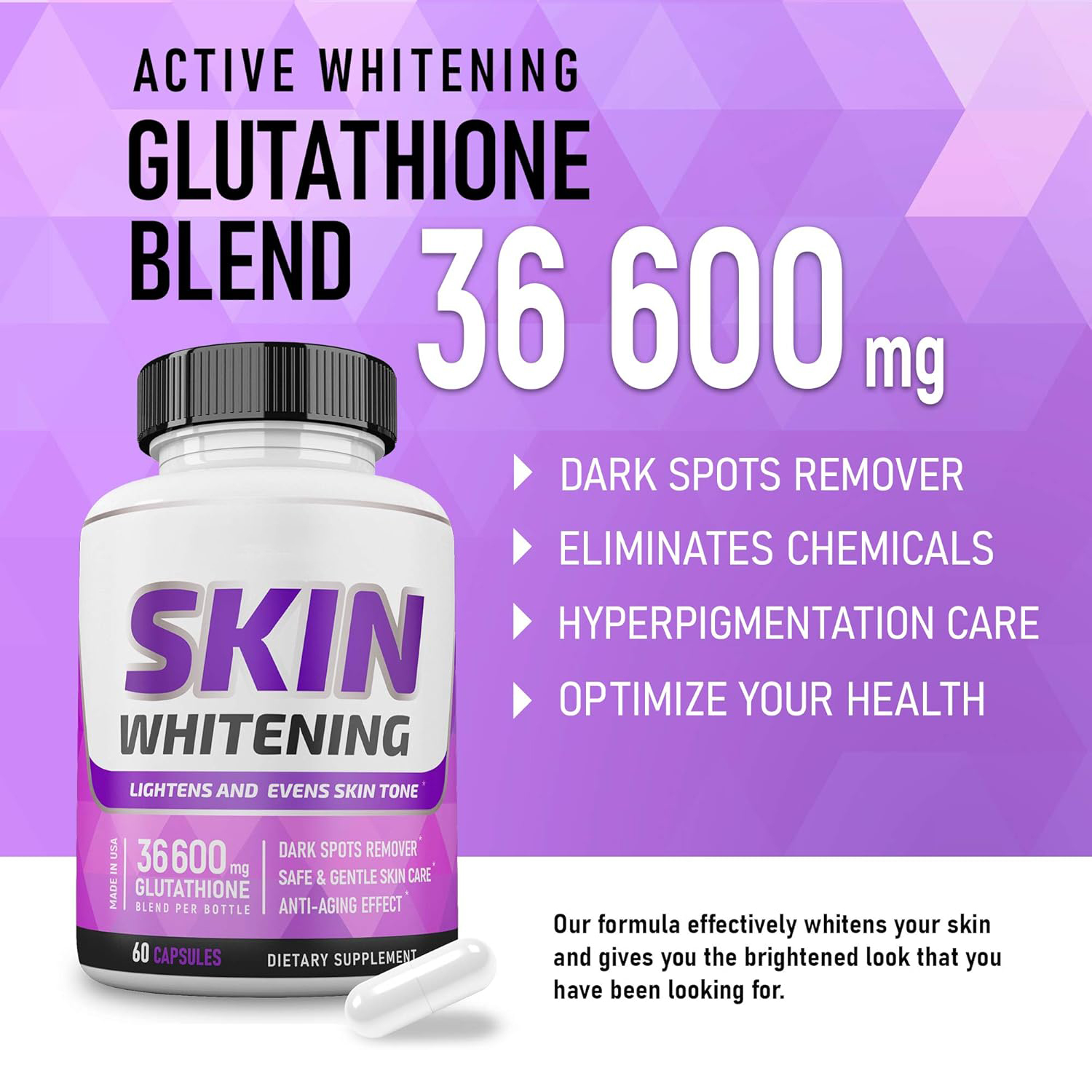 Biocaro Effective Healthy Beauty Supplement L-glutathione Skin Whitening Capsules