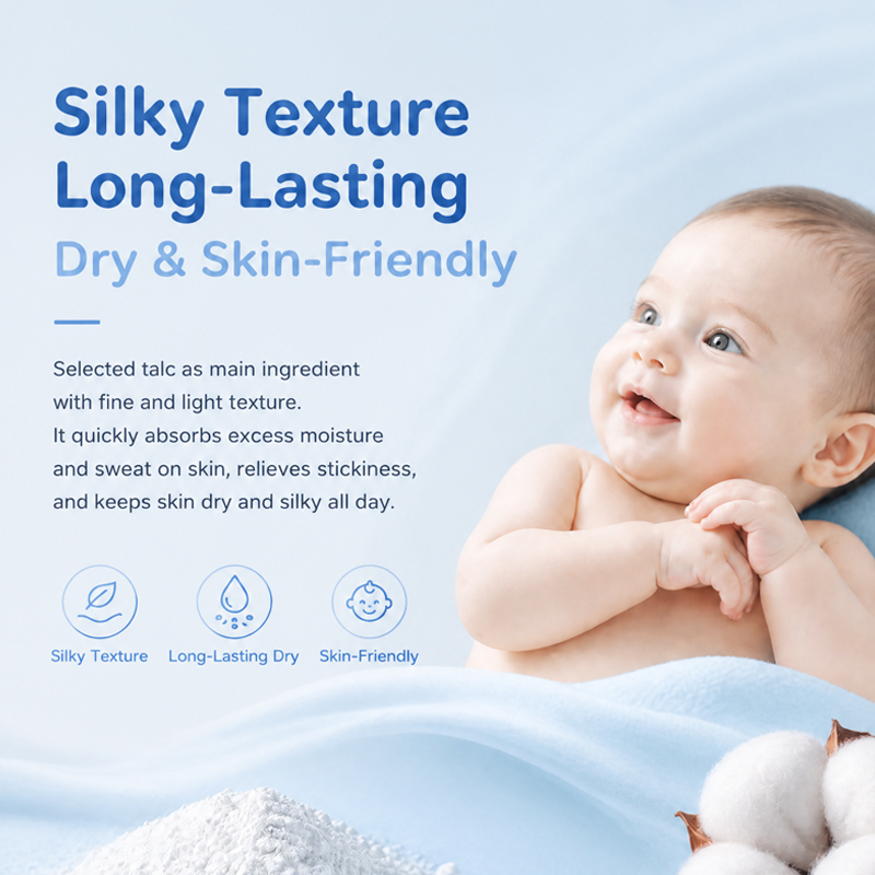 50g 2-in-1 Body Talcum Powder With Shea Butter Moisturizer For Babies-Private Label Gentle Sensitive Skin