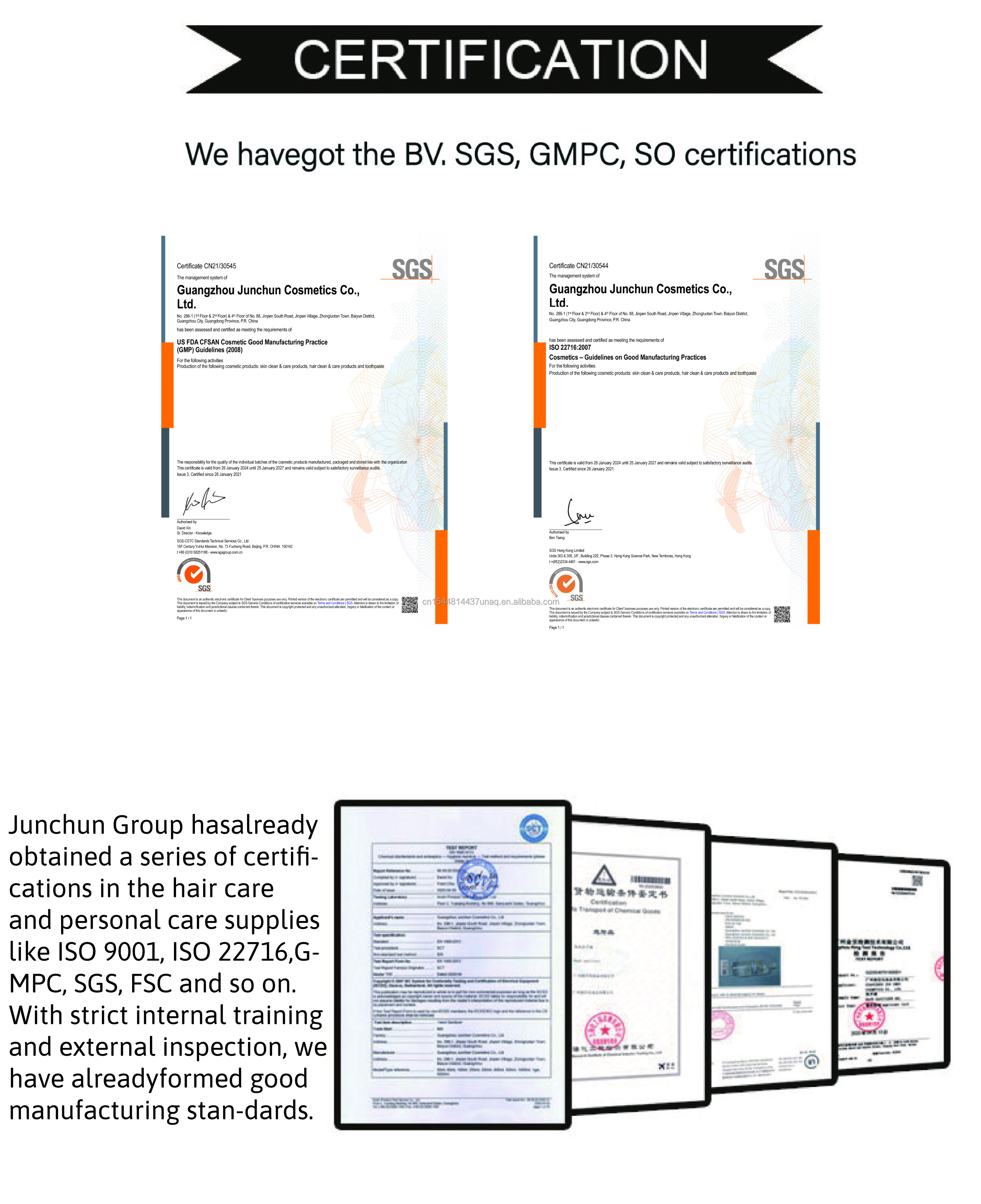 Certificates