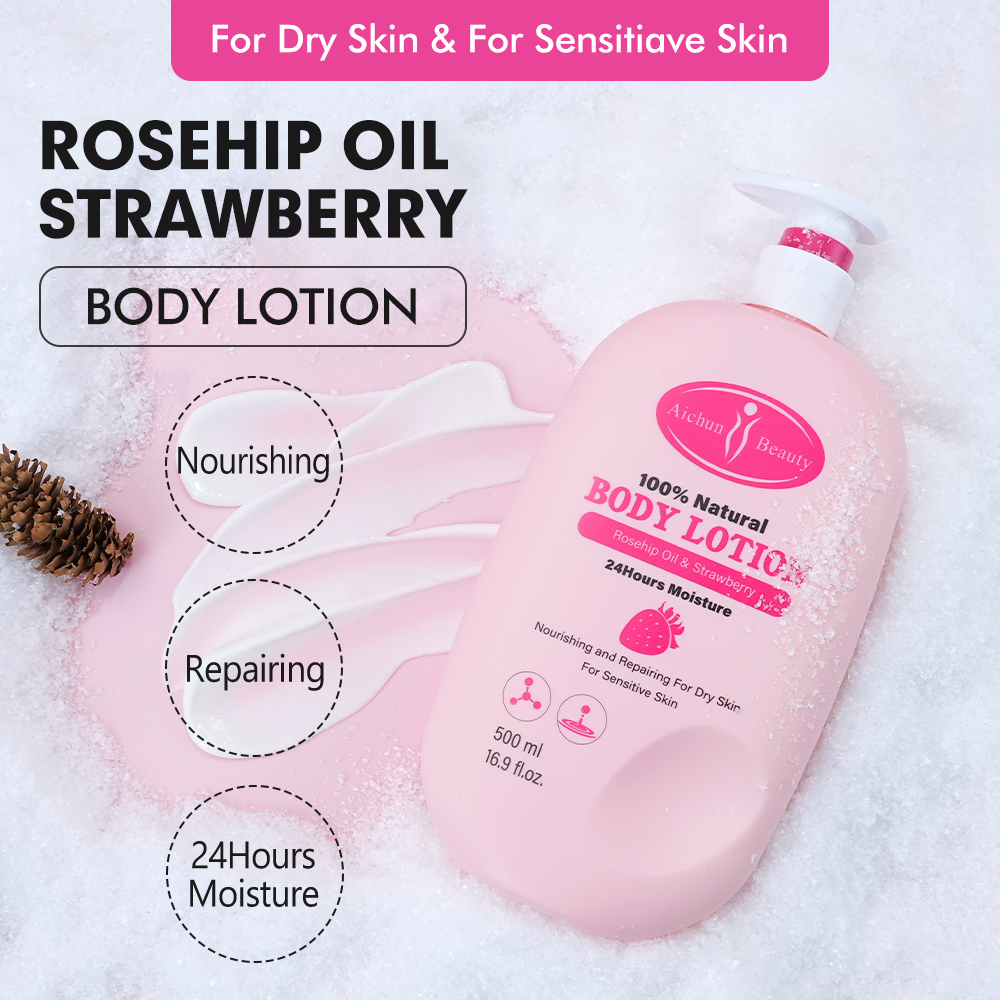 100% Natural 24h Moisturizing Body Lotion Shea Butter Vitamin C Dry Skin Care Hydrating Brightening Vanilla Cashmere Body Lotion