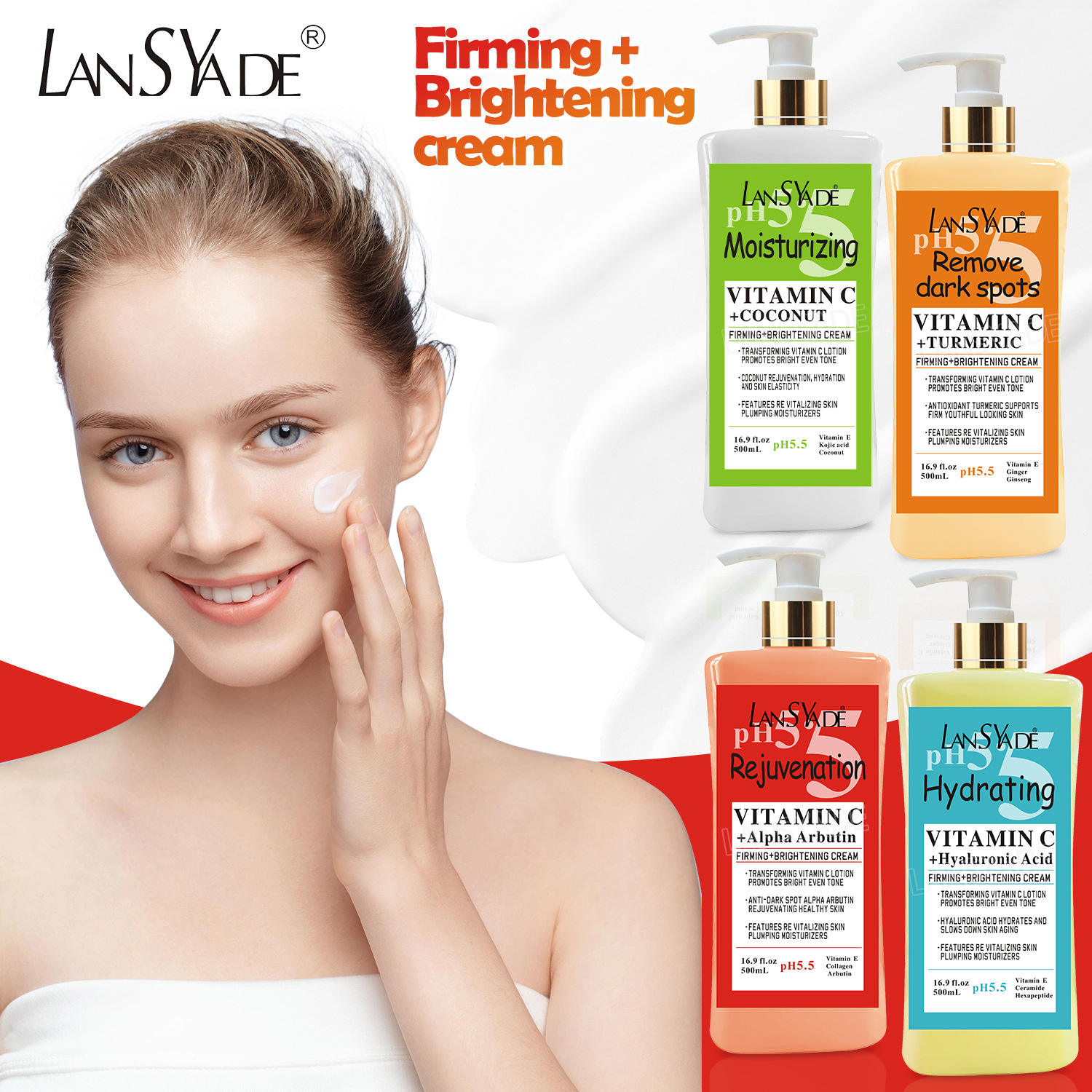 Ph5.5 Vitamin C Moisturizing Body Lotion Cream for Skin Firming Moisturizer Brightening Lighten Body Care Lotions for Women