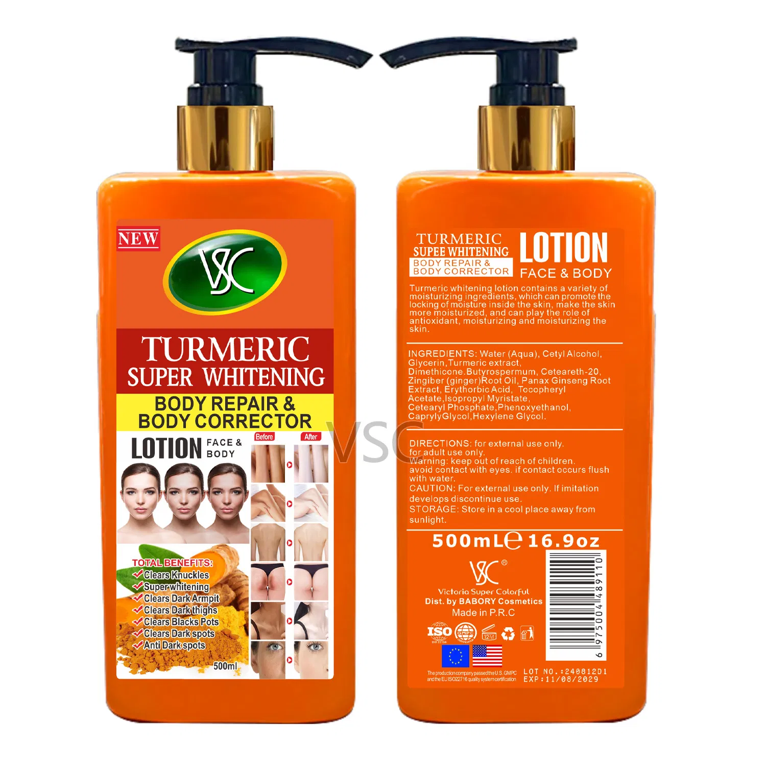 Professional Skincare Vitamin C Skin Brightening Cream Whitening Effective Body Lotion