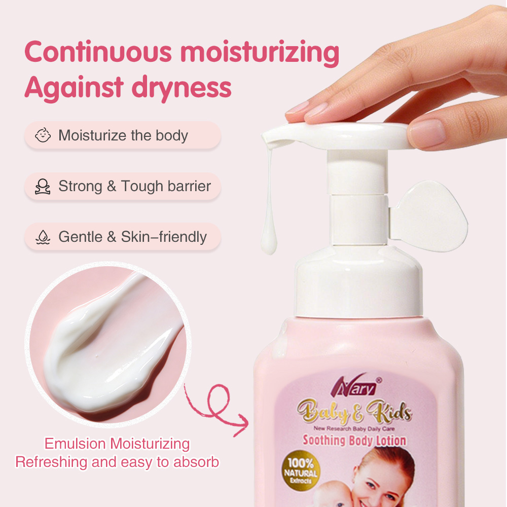 Nary Wholesale Baby Soothing Lotion Kids Body Skin Care Products Organic Body Milk 350ml Moisturizing Cream Fragrance-free