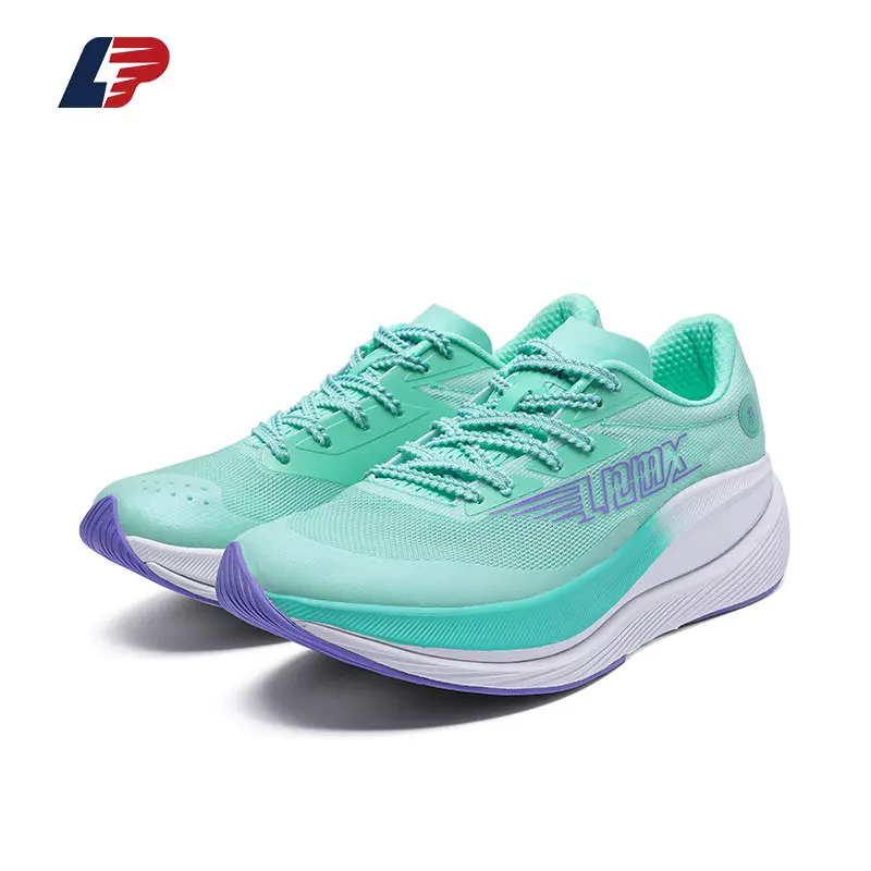 ODM Lightweight Carbon Running Shoes Breathable Flyknit Trainers with Dual-Density Midsole, Full Palm Carbon Plate and Non-Slip Rubber Outsole for Stable Speed Performance Factories, Supplier