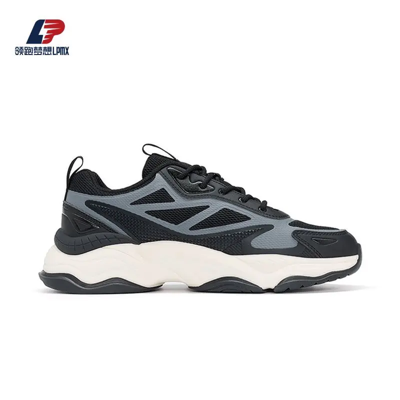 OEM Men's Breathable Mesh Stitching Leather Non-Slip Rubber Sole Sport Shoes Factories, Suppliers