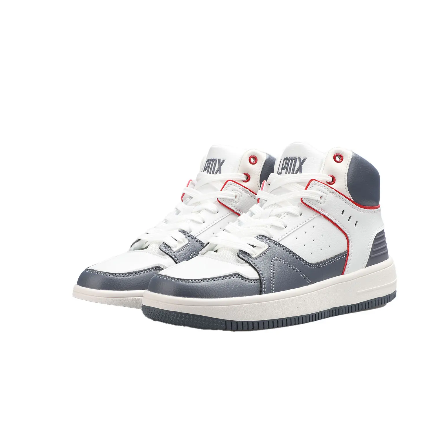 China High-Top Sneakers Lightweight PU Leather Athletic Shoes with Cushioned Sole and Anti-Slip Grip Manufacturer, Factories