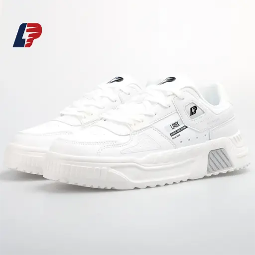China Men's Chunky Sneakers – All-White Street Style Shoes with Synthetic Leather Upper and Anti-Slip MD Sole Manufacturers, Suppliers