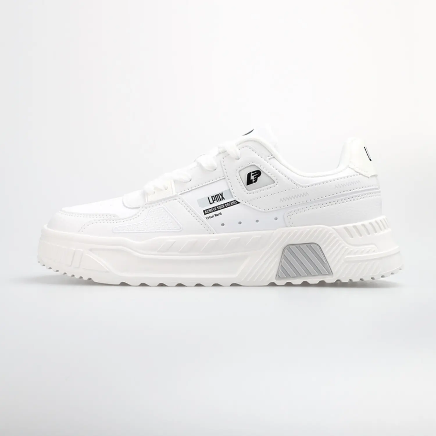 China Men's Chunky Sneakers – All-White Street Style Shoes with Synthetic Leather Upper and Anti-Slip MD Sole Manufacturers, Suppliers
