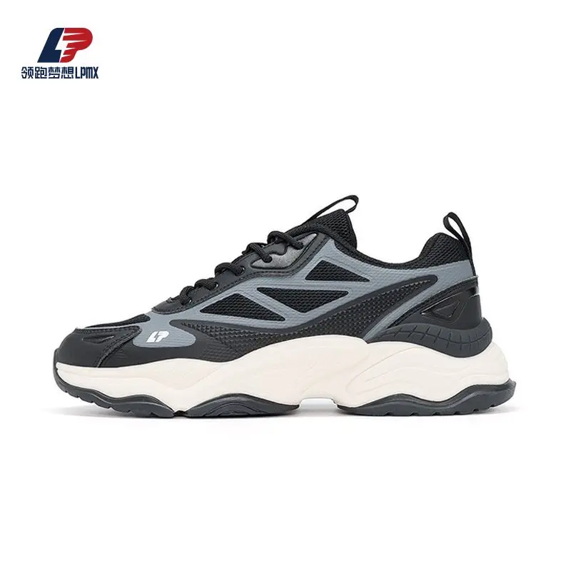 OEM Men's Breathable Mesh Stitching Leather Non-Slip Rubber Sole Sport Shoes Factories, Suppliers