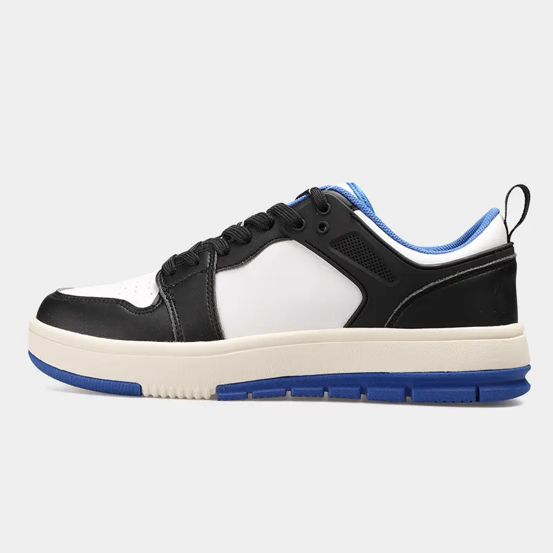 ODM Men's Lightweight Sneakers Cushioned Non-Slip Shoes with Breathable Lining and Creative Leather Patchwork Suppliers, Supplier