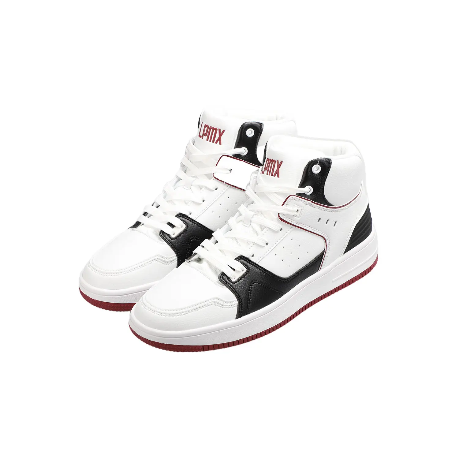 China High-Top Sneakers Lightweight PU Leather Athletic Shoes with Cushioned Sole and Anti-Slip Grip Manufacturer, Factories