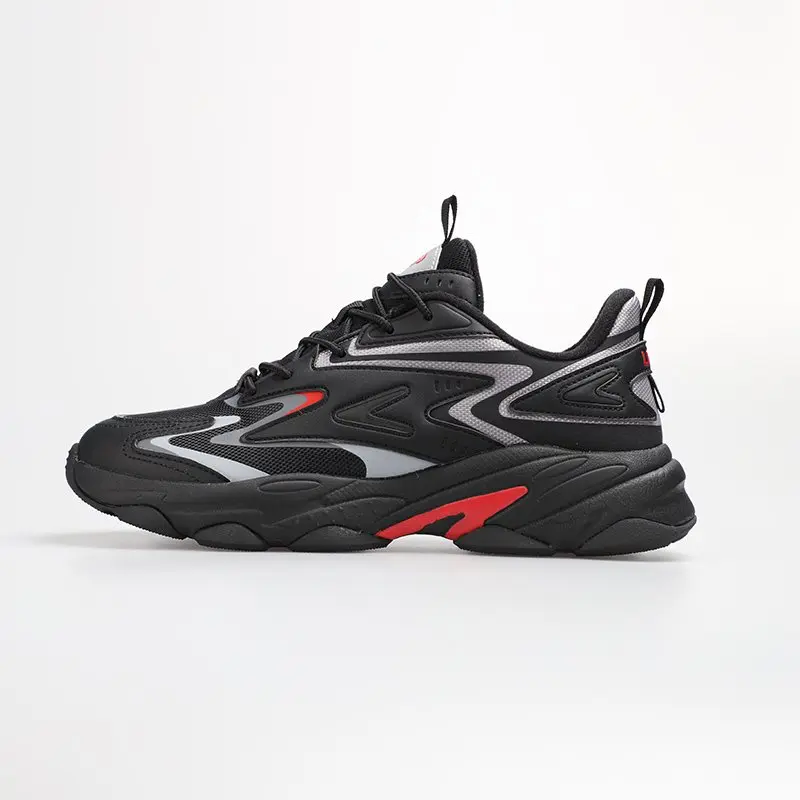 OEM LPMX Men's breathable Synthetic Leather Stitching Mesh Wear-Resistant Rubber Sole Sports Shoes Manufacturers, Factory