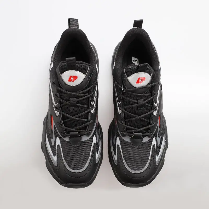 OEM LPMX Men's breathable Synthetic Leather Stitching Mesh Wear-Resistant Rubber Sole Sports Shoes Manufacturers, Factory