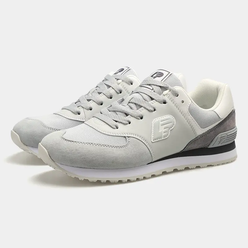 OEM Men's Retro Running Sneakers Breathable Mesh and Leather Upper, Anti-Slip Urban Walking Shoes Factory, Suppliers