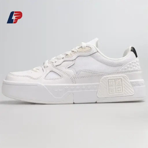 China LPMX  Mesh Stitching Synthetic Leather White Rubber Sole Casual Shoes Comfortable and Durable Factory, Factories