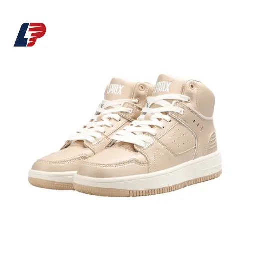 China High-Top Sneakers Lightweight PU Leather Athletic Shoes with Cushioned Sole and Anti-Slip Grip Manufacturer, Factories