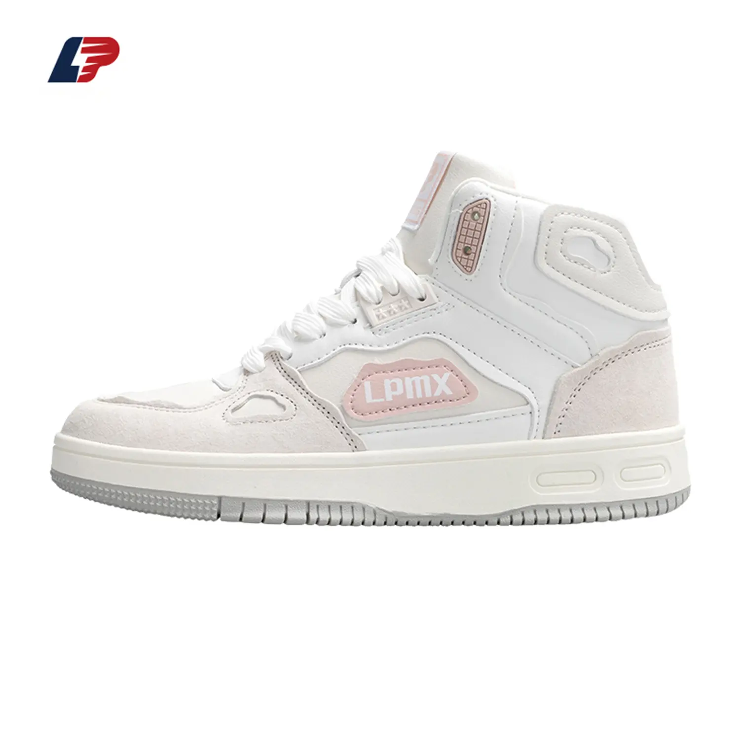 ODM High-Top Sneakers Retro PU Leather Skate Shoes with Cushioned Sole Available in 4 Colors Manufacturers, Supplier