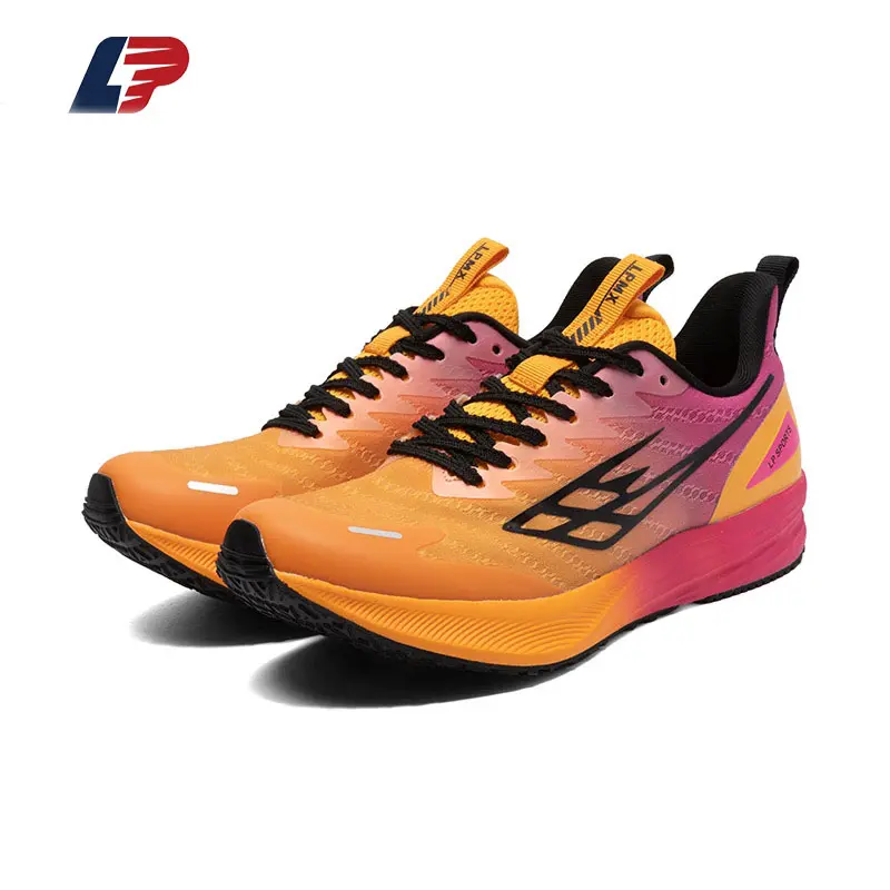 ODM LPMX Carbon Plate Running Shoes Breathable Mesh Trainers with MD Foam Midsole & Rubber Outsole for Men and Women Manufacturers, Factory