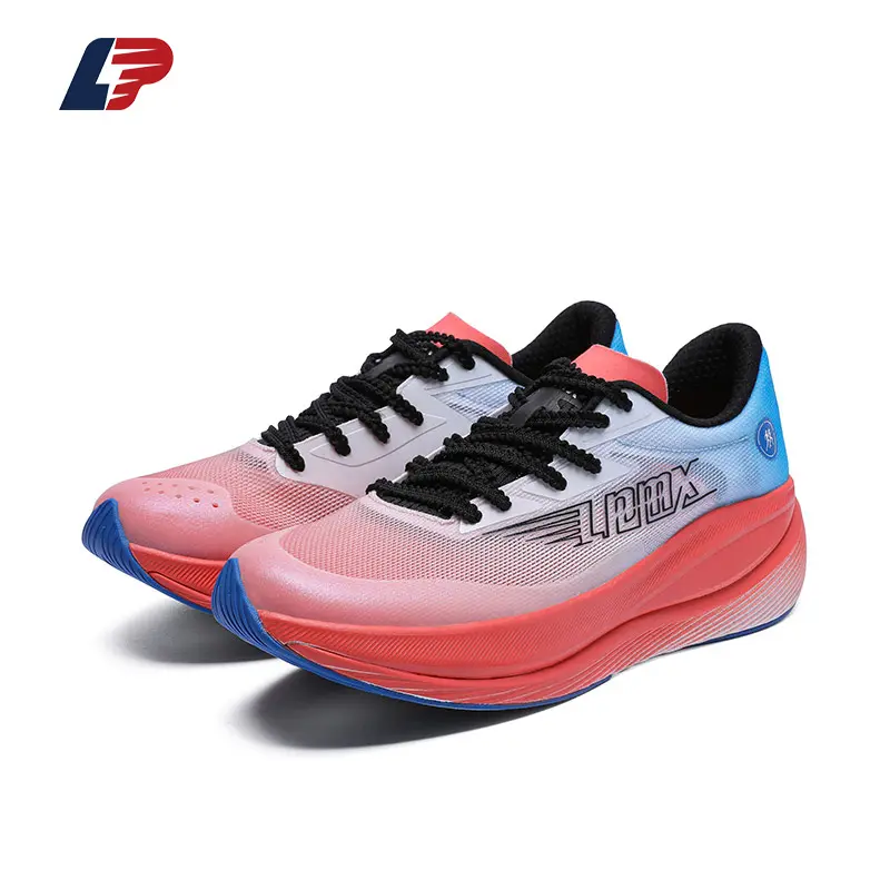 ODM Lightweight Carbon Running Shoes Breathable Flyknit Trainers with Dual-Density Midsole, Full Palm Carbon Plate and Non-Slip Rubber Outsole for Stable Speed Performance Factories, Supplier