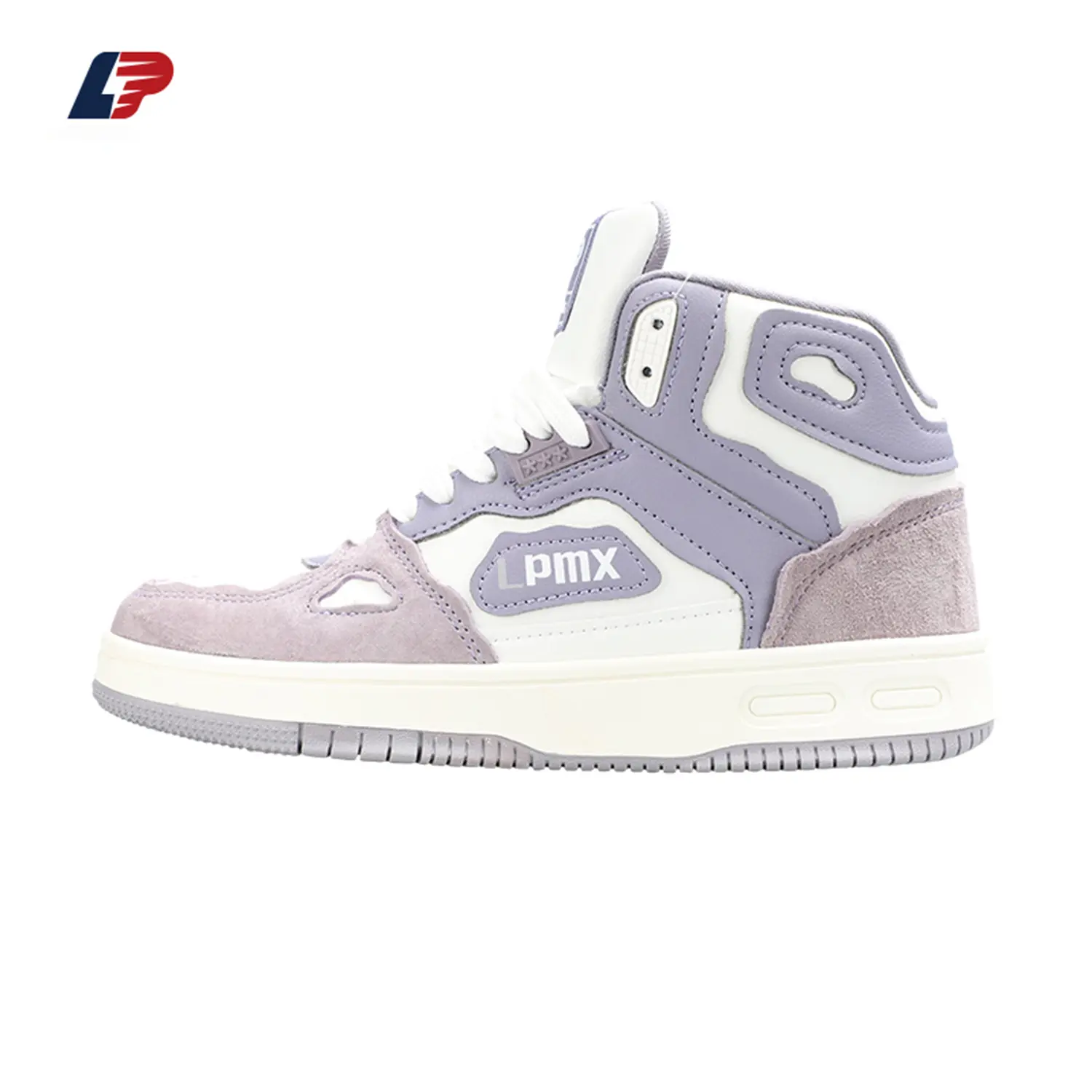 ODM High-Top Sneakers Retro PU Leather Skate Shoes with Cushioned Sole Available in 4 Colors Manufacturers, Supplier
