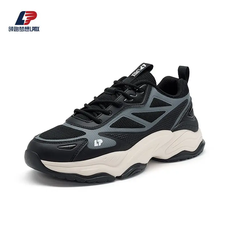 OEM Men's Breathable Mesh Stitching Leather Non-Slip Rubber Sole Sport Shoes Factories, Suppliers