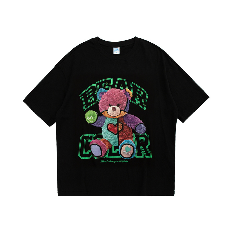 OEM ECOGARMENTS Rainbow Plush Bear Couple Short Sleeve T-Shirt Supplier, Factories