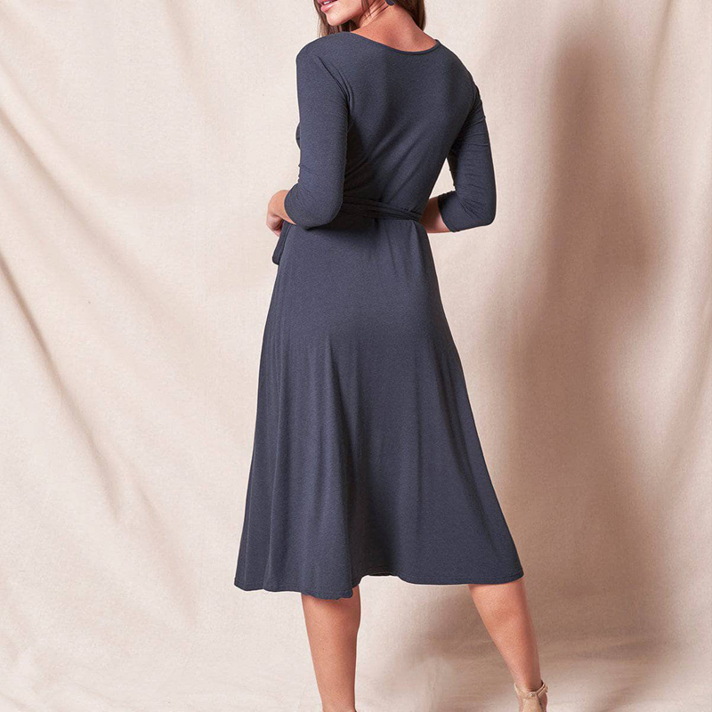Custom ECOGARMENTS Women Sexy V Neck  Bamboo  Wrap Dress Pricelist, Product