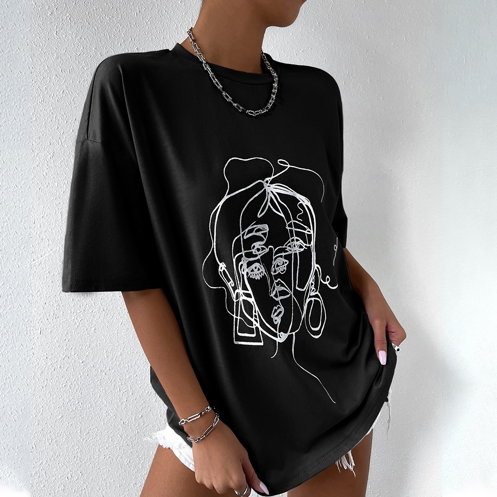 Custom Figure Graphic Drop Shoulder bamboo Tee Manufacturer, Companies