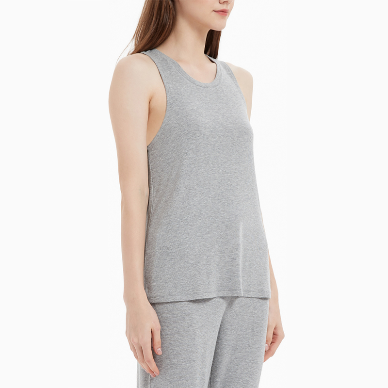 Cheap Custom Ladies Ribbed Bamboo Tank Top  Printed Embroidered Logo Plus Size Women's Eco Friendly Sustainable Tee Supplier, Quotes