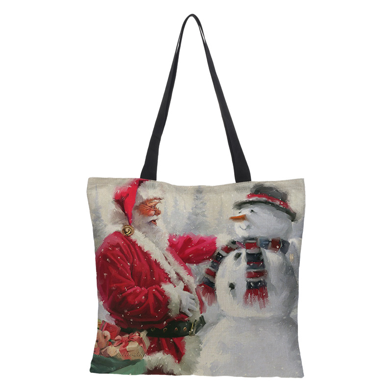 ODM Extra Large Capacity Jute Shopping Bag Digital Printing Christmas Gift Bag Product, Products
