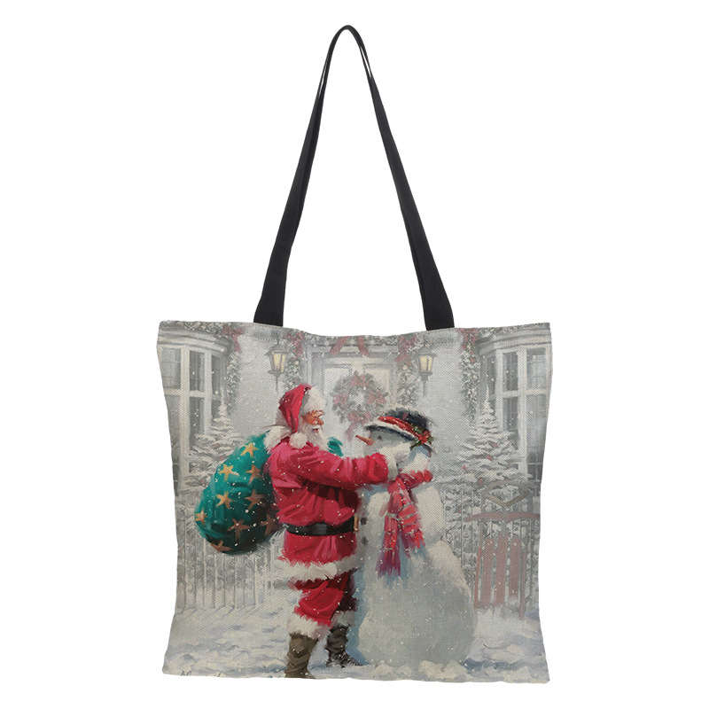 ODM Extra Large Capacity Jute Shopping Bag Digital Printing Christmas Gift Bag Product, Products