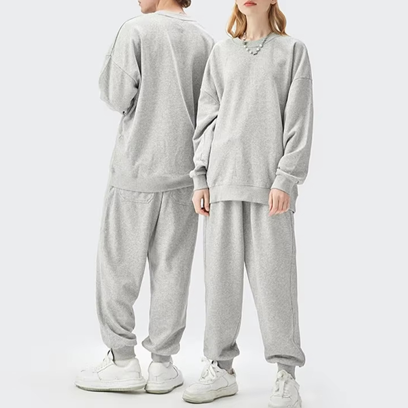 OEM Custom Crew Neck 100%Cotton Sweat Suit Sportswear Tracksuits Men Women Unisex Training Wear print Logo Factories, Pricelist