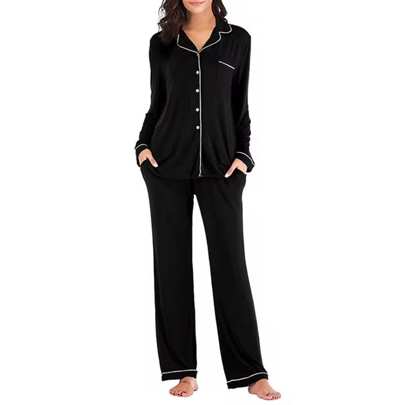 Cheap Extra Large Women's Bamboo Cotton Casual Sleepwear Ladies' Home Clothes Custom Logo Sleepwear Set Companies, Products