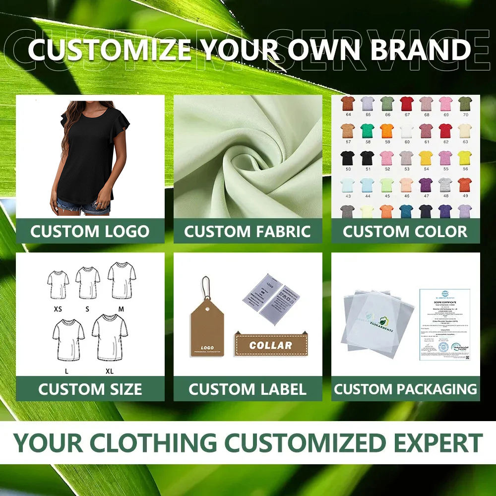 Custom 2024 Summer New Arrivals Women'S Hollow Top Casual Tee Round Neck T Shirt Ruffle Short-Sleeved T-Shirt For Women Ladies Tshirts Factory, Companies