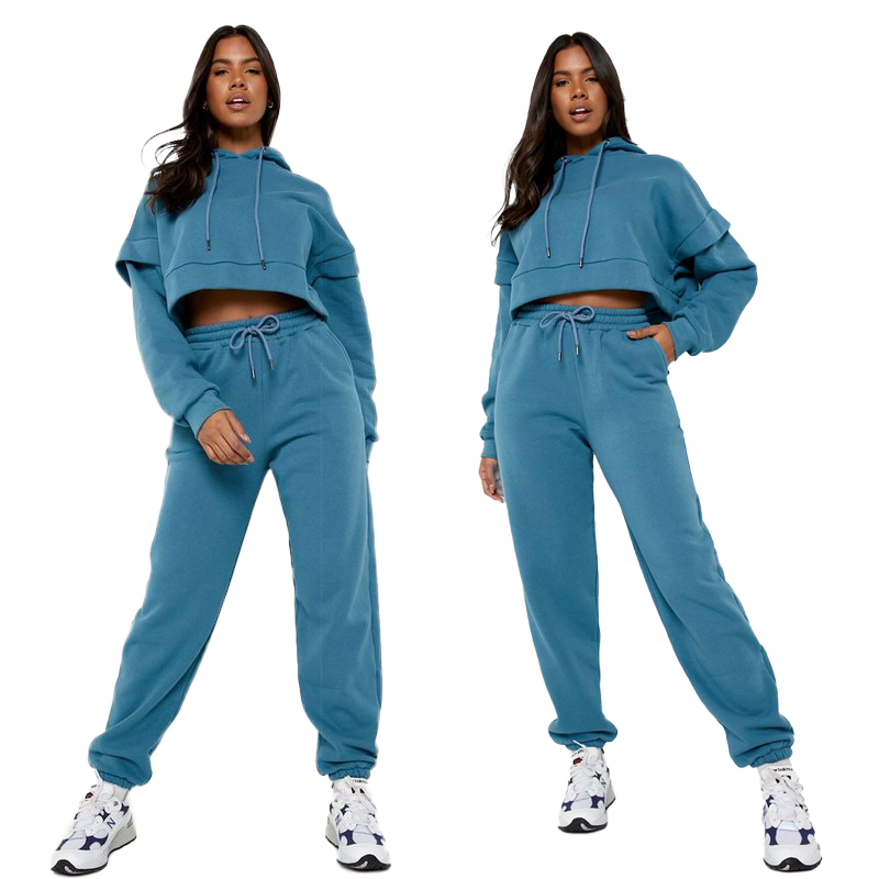 OEM ECOGARMENTS SHOULDER DETAIL HOODED TRACKSUIT Quotes, Exporters