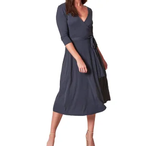 Custom ECOGARMENTS Women Sexy V Neck Bamboo Wrap Dress